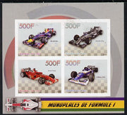 Congo 2015 Formula 1 Cars imperf sheetlet containing set of 4 unmounted mint