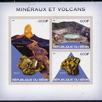 Benin 2015 Minerals & Volcanoes imperf sheet containing 3 values unmounted mint