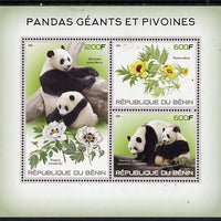 Benin 2015 Giant Pandas & Peonies perf sheet containing 3 values unmounted mint
