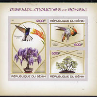 Benin 2015 Hummingbirds & Bonsai imperf sheet containing 3 values unmounted mint