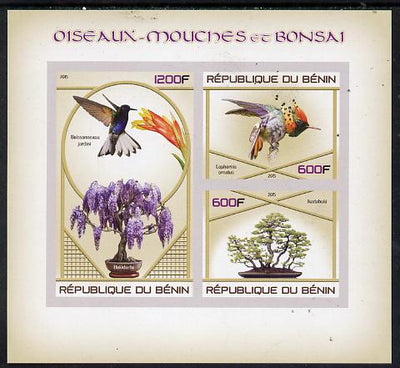 Benin 2015 Hummingbirds & Bonsai imperf sheet containing 3 values unmounted mint