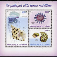 Benin 2015 Shells & Marine Life perf sheet containing 3 values unmounted mint