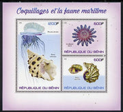 Benin 2015 Shells & Marine Life perf sheet containing 3 values unmounted mint