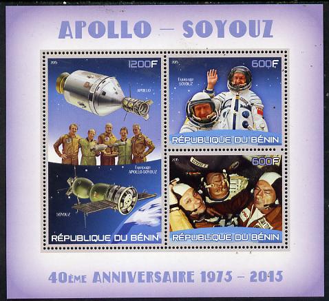 Benin 2015 Apollo & Soyuz perf sheet containing 3 values unmounted mint