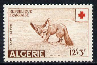 Algeria 1957 Red Cross Fund 12f+3f (Fox) unmounted mint SG 373*