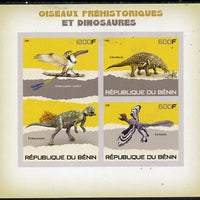 Benin 2015 Pre-Historic Animals imperf sheet containing 3 values unmounted mint