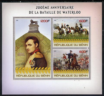Benin 2015 200th Anniversary of Battle of Waterloo perf sheet containing 3 values unmounted mint