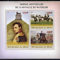 Benin 2015 200th Anniversary of Battle of Waterloo imperf sheet containing 3 values unmounted mint