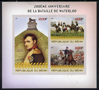 Benin 2015 200th Anniversary of Battle of Waterloo imperf sheet containing 3 values unmounted mint