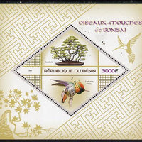 Benin 2015 Hummingbirds & Bonsai perf deluxe sheet containing one diamond shaped value unmounted mint