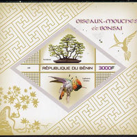 Benin 2015 Hummingbirds & Bonsai imperf deluxe sheet containing one diamond shaped value unmounted mint