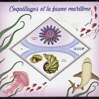 Benin 2015 Shells & Marine Life perf deluxe sheet containing one diamond shaped value unmounted mint