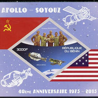 Benin 2015 Apollo & Soyuz imperf deluxe sheet containing one diamond shaped value unmounted mint