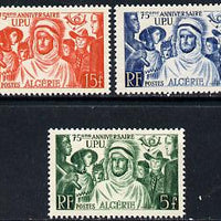 Algeria 1949 75th Anniversary of Universal Postal Union set of 3 unmounted mint SG 295-97