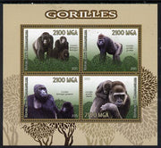 Madagascar 2015 Gorillas perf sheetlet containing 4 values unmounted mint