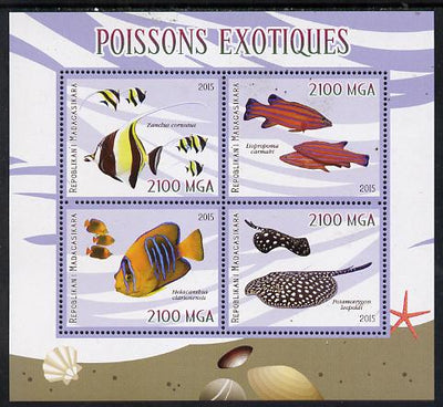 Madagascar 2015 Fish perf sheetlet containing 4 values unmounted mint