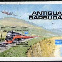 Antigua 1986 Ameripex '86 Stamp Exhibition (Famous American Trains) m/sheet unmounted mint SG MS 1018