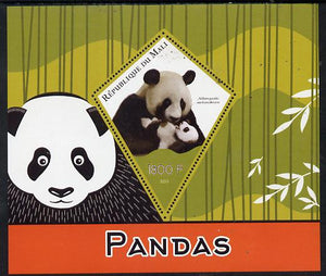 Mali 2015 Pandas perf deluxe sheet containing one diamond shaped value unmounted mint