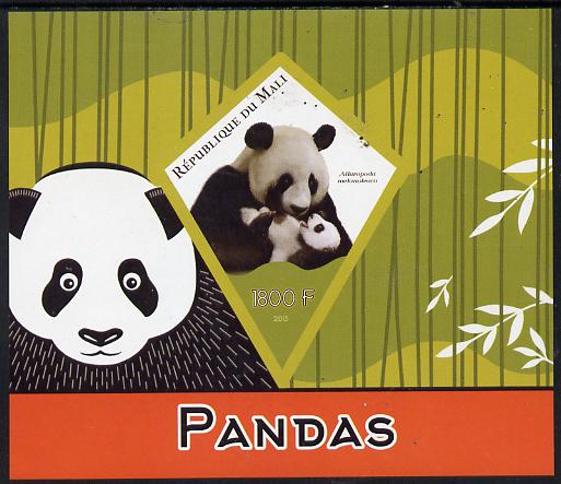 Mali 2015 Pandas imperf deluxe sheet containing one diamond shaped value unmounted mint