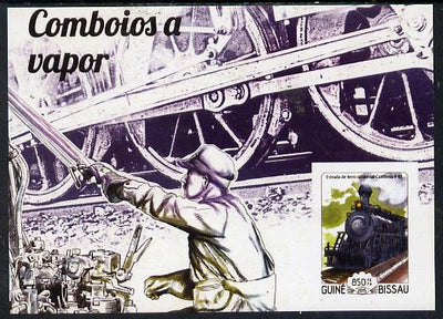 Guinea - Bissau 2015 Steam Locomotives #3 imperf s/sheet unmounted mint. Note this item is privately produced and is offered purely on its thematic appeal