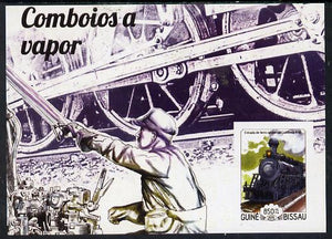 Guinea - Bissau 2015 Steam Locomotives #3 imperf s/sheet unmounted mint. Note this item is privately produced and is offered purely on its thematic appeal