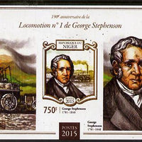 Niger Republic 2015 George Stephenson Anniversary #1 imperf s/sheet unmounted mint. Note this item is privately produced and is offered purely on its thematic appeal