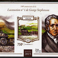 Niger Republic 2015 George Stephenson Anniversary #2 imperf s/sheet unmounted mint. Note this item is privately produced and is offered purely on its thematic appeal