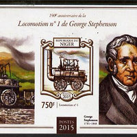 Niger Republic 2015 George Stephenson Anniversary #3 imperf s/sheet unmounted mint. Note this item is privately produced and is offered purely on its thematic appeal