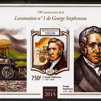 Niger Republic 2015 George Stephenson Anniversary #4 imperf s/sheet unmounted mint. Note this item is privately produced and is offered purely on its thematic appeal