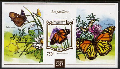 Niger Republic 2015 Butterflies #3 imperf s/sheet unmounted mint. Note this item is privately produced and is offered purely on its thematic appeal