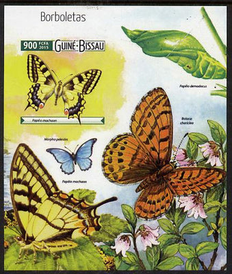 Guinea - Bissau 2015 Butterflies #2 imperf deluxe sheet unmounted mint. Note this item is privately produced and is offered purely on its thematic appeal