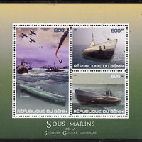 Benin 2015 Submarines perf sheet containing 3 values unmounted mint