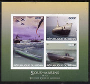 Benin 2015 Submarines imperf sheet containing 3 values unmounted mint