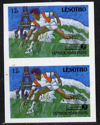 Lesotho 1988 Tennis Federation 12s (Yannick Noah) unmounted mint imperf proof pair (as SG 843)*