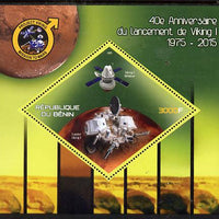 Benin 2015 40th Anniversary of Viking Probe perf deluxe sheet containing one diamond shaped value,unmounted mint