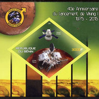 Benin 2015 40th Anniversary of Viking Probe imperf deluxe sheet containing one diamond shaped value,unmounted mint