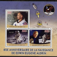 Djibouti 2015 85th Birth Anniversary of Edwin Aldrin perf sheet containing 3 values unmounted mint