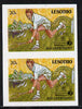 Lesotho 1988 Tennis Federation 20s (Rod Laver) unmounted mint imperf proof pair (as SG 844)*