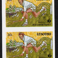 Lesotho 1988 Tennis Federation 20s (Rod Laver) unmounted mint imperf proof pair (as SG 844)*