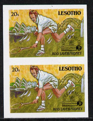 Lesotho 1988 Tennis Federation 20s (Rod Laver) unmounted mint imperf proof pair (as SG 844)*