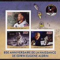 Djibouti 2015 85th Birth Anniversary of Edwin Aldrin imperf sheet containing 3 values unmounted mint