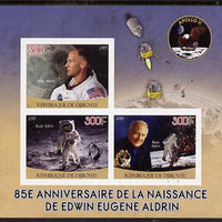 Djibouti 2015 85th Birth Anniversary of Edwin Aldrin imperf sheet containing 3 values unmounted mint