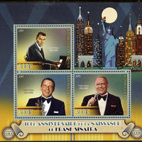 Djibouti 2015 Birth Centenary of Frank Sinatra perf sheet containing 3 values unmounted mint