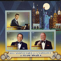Djibouti 2015 Birth Centenary of Frank Sinatra imperf sheet containing 3 values unmounted mint