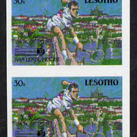 Lesotho 1988 Tennis Federation 30s (Ivan Lendl) unmounted mint imperf proof pair (as SG 845)*