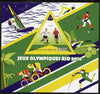 Djibouti 2015 Rio Olympic Games imperf deluxe sheet containing one triangular value unmounted mint