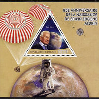 Djibouti 2015 85th Birth Anniversary of Edwin Aldrin perf deluxe sheet containing one triangular value unmounted mint