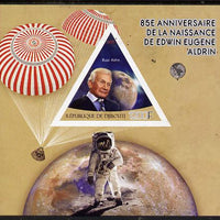 Djibouti 2015 85th Birth Anniversary of Edwin Aldrin imperf deluxe sheet containing one triangular value unmounted mint