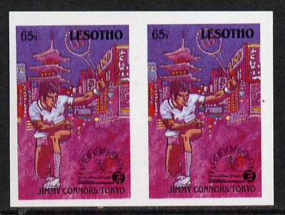 Lesotho 1988 Tennis Federation 65s (Jimmy Connors) unmounted mint imperf proof pair (as SG 846)*
