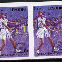 Lesotho 1988 Tennis Federation 1m55 (Althea Gibson) unmounted mint imperf proof pair (as SG 848)*